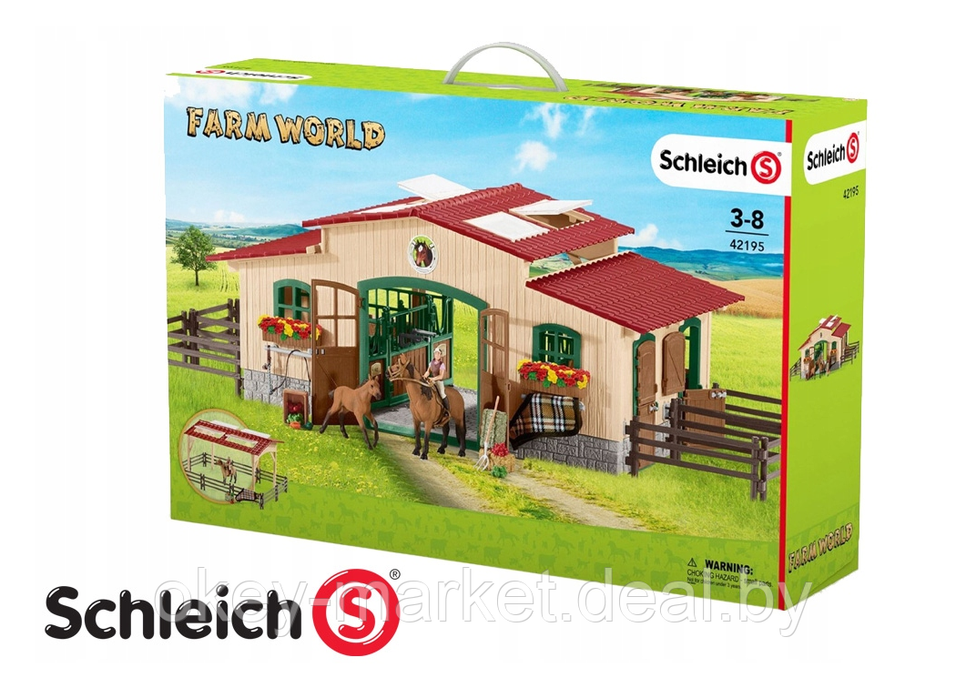 Игровой набор Schleich Конюшня с лошадьми и аксессуарами 42195 - фото 10 - id-p108517346