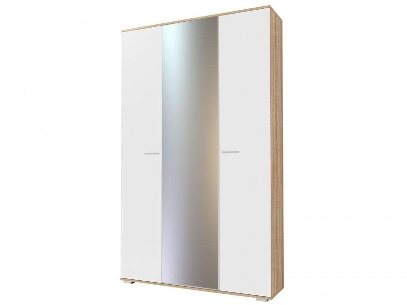 Прихожая Италия шкаф трёхстворчатый с зеркалом ШК-1300 сонома/белый глянец - фото 1 - id-p108522020