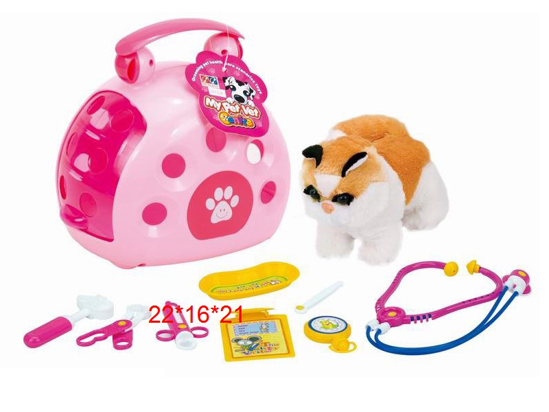 Игровой набор ветеринара "Котик с переносным домиком" 8 предметов арт.216 - фото 1 - id-p108538819