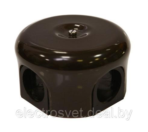 Керамическая распределительная коробка D78 мм, коричневая - фото 1 - id-p108539516
