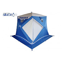 Палатка зимняя куб Пингвин Сиберия Призма Премиум  (4 слоя), 2.15*2.15м,  цвет бело-синий
