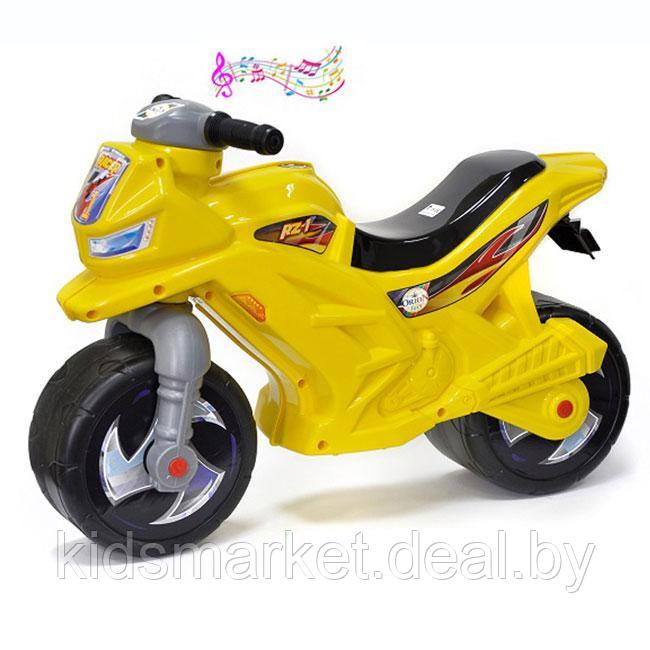 Детский мотоцикл -каталка-беговел Орион Сузуки 501 музыкальный зеленый - фото 4 - id-p108543440