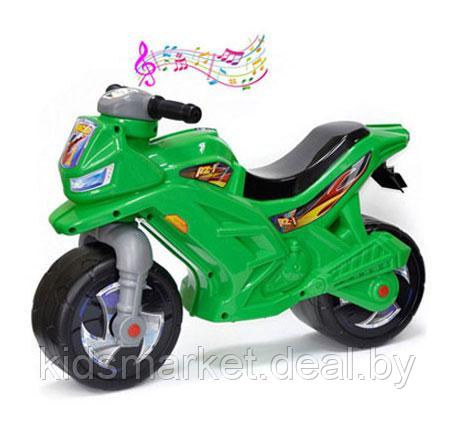 Детский мотоцикл -каталка-беговел Орион Сузуки 501 музыкальный желтый - фото 3 - id-p108543523