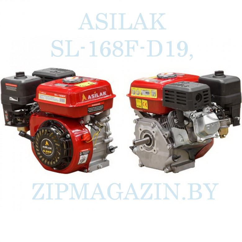 ASILAK SL-168F-D19, Двигатель бензиновый, 6,5 лс/4,8 кВт, цилиндрический вал диам. 19 мм