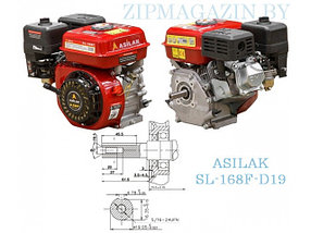 ASILAK SL-168F-D19, Двигатель бензиновый, 6,5 лс/4,8 кВт, цилиндрический вал диам. 19 мм, фото 2