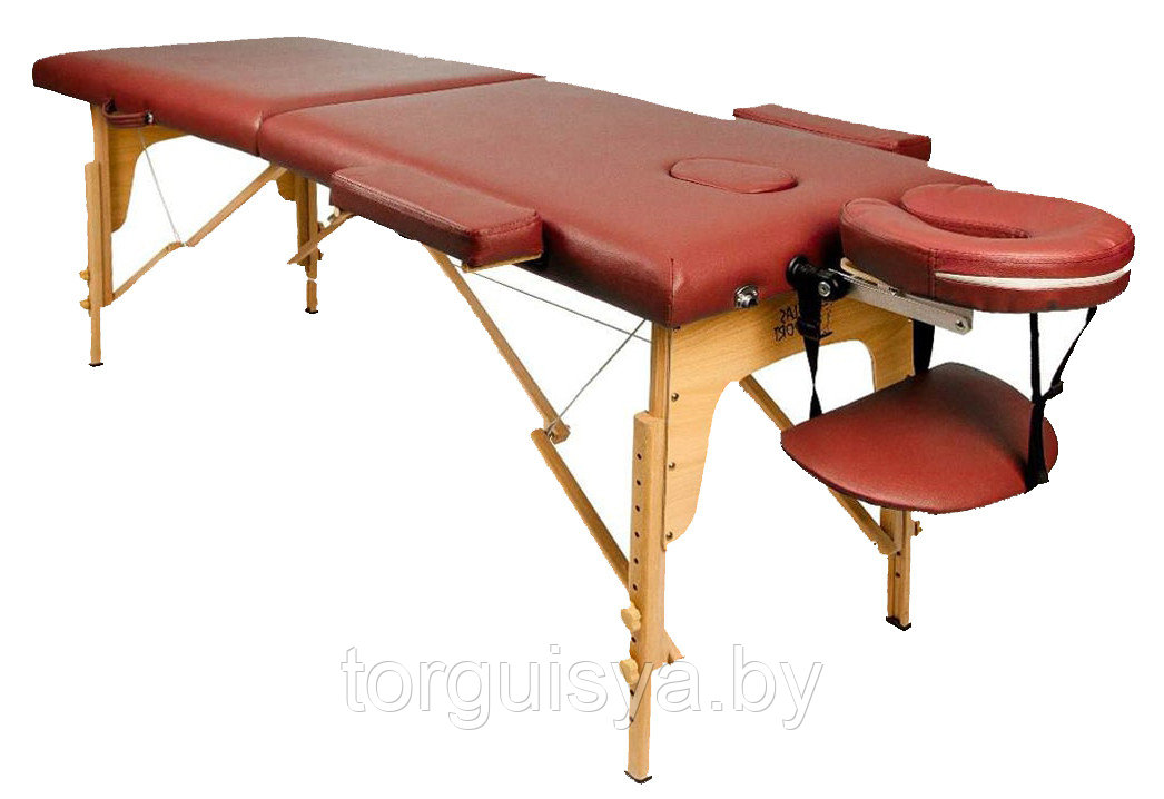 Массажный стол складной 2-х секционный деревянный 60см Atlas Sport (бургунди)