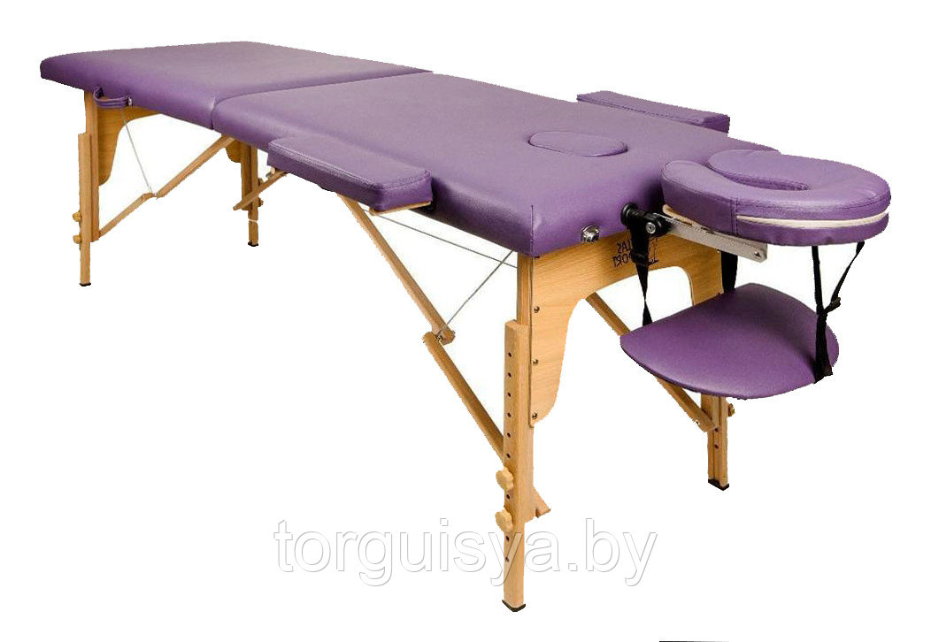 Массажный стол складной 2-х секционный деревянный 60см  Atlas Sport  (фиолетовый)