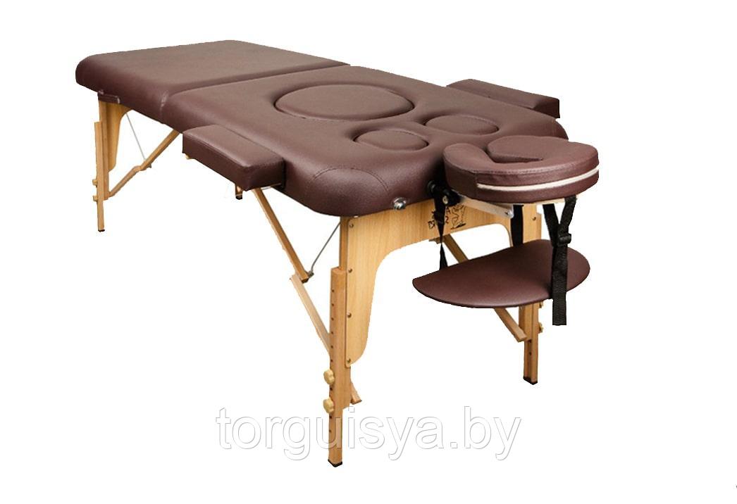Массажный стол складной 2-х секционный деревянный Atlas Sport для беременных кофейный - фото 1 - id-p108570420