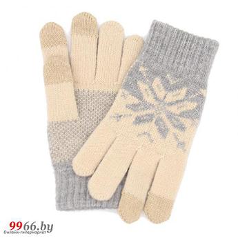 Теплые зимние перчатки для сенсорных дисплеев телефона Xiaomi Mi Wool Screen Touch Gloves Beige