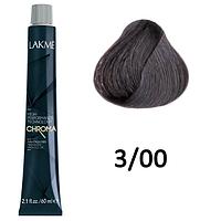Безаммиачная перманентная краска для волос CHROMA - 3/00 Темный шатен, 60мл (Lakme)
