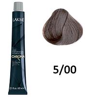Безаммиачная перманентная краска для волос CHROMA - 5/00 Светлый шатен, 60мл (Lakme)