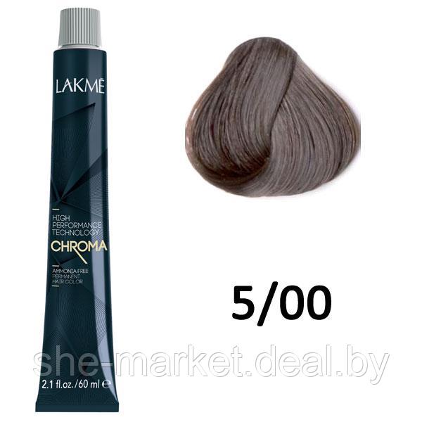 Безаммиачная перманентная краска для волос CHROMA - 5/00 Светлый шатен, 60мл (Lakme) - фото 1 - id-p108585949