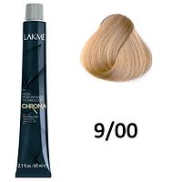 Безаммиачная перманентная краска для волос CHROMA - 9/00 Светлый блондин, 60мл (Lakme)