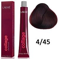 Краска для волос Collage creme hair color ТОН - 4/45, 60мл (Lakme)