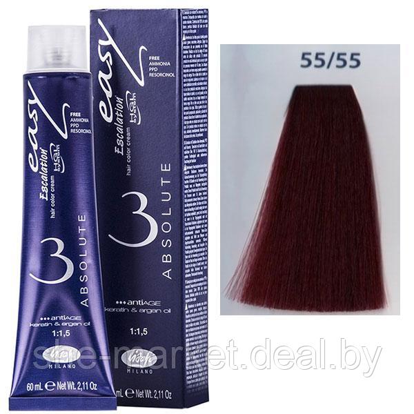 Крем-краска для волос Escalation Easy Absolute 3 ТОН 55/55 темно-рыжий глубокий 60мл (Lisap) - фото 1 - id-p108587793