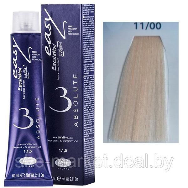 Крем-краска для волос Escalation Easy Absolute 3 ТОН 11/00 очень светлый блондин слоновая кость 60мл (Lisap) - фото 1 - id-p108587774