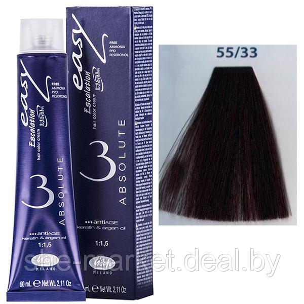 Крем-краска для волос Escalation Easy Absolute 3 ТОН 55/33 светло-каштановый глубокий золотистый 60мл (Lisap) - фото 1 - id-p108587791