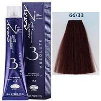 Крем-краска для волос Escalation Easy Absolute 3 ТОН 66/33 темный блондин глубокий золотистый 60мл (Lisap)