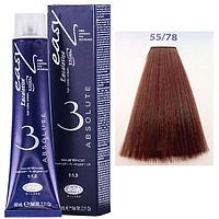 Крем-краска для волос Escalation Easy Absolute 3 ТОН 55/78 глубокий светло-каштановый мокко 60мл (Lisap)