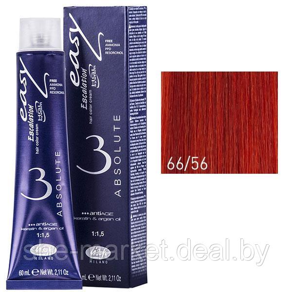 Крем-краска для волос Escalation Easy Absolute 3 ТОН 66/56 рыжий коралл глубокий темный блондин 60мл (Lisap) - фото 1 - id-p108587806