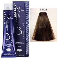 Крем-краска для волос Escalation Easy Absolute 3 ТОН 55/21 светлый шатен глубокий пепельный 60мл (Lisap)