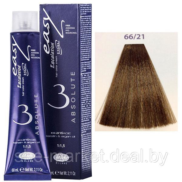 Крем-краска для волос Escalation Easy Absolute 3 ТОН 66/21 темный блондин глубокий пепельный 60мл (Lisap) - фото 1 - id-p108587802