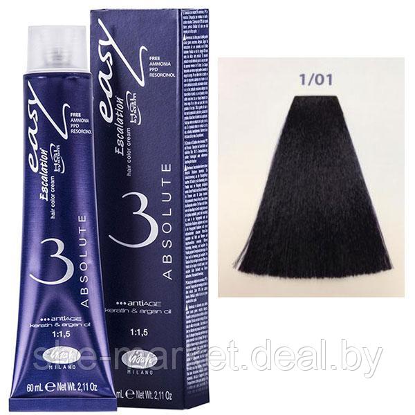 Крем-краска для волос Escalation Easy Absolute 3 ТОН 1/01 иссиня-черный 60мл (Lisap) - фото 1 - id-p108587771