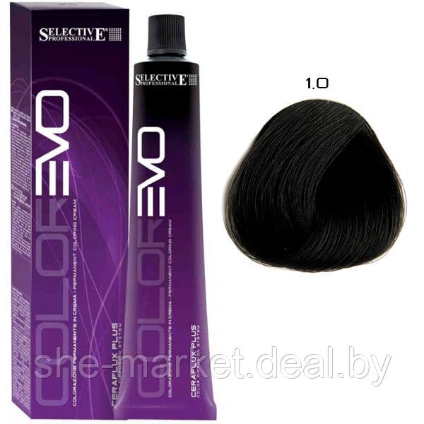 Крем-краска для волос Color Evo 1.0 Черный 100мл (Selective Professional) - фото 1 - id-p108587392