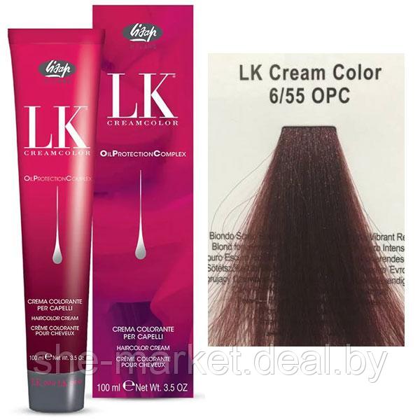 Краска для волос LK OPC Oil Protection Complex 6/55 темный блондин красный интенсивный 100мл (Lisap) - фото 1 - id-p108586806