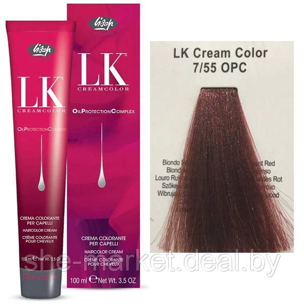 Краска для волос LK OPC Oil Protection Complex 7/55 блондин красный интенсивный 100мл (Lisap) - фото 1 - id-p108586810