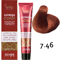 Безаммиачная краска для волос SELIAR SYNERGY COLOR 7.46 BLONDE COPPER RED Медно-красный русый (Echosline)