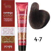 Безаммиачная краска для волос SELIAR SYNERGY COLOR 4.7 CHESTNUT BROWN Коричневый каштановый (Echosline)