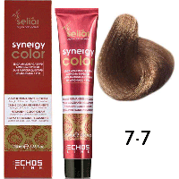 Безаммиачная краска для волос SELIAR SYNERGY COLOR 7.7 BLONDE BROWN Белокурый коричневый (Echosline)