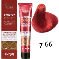 Безаммиачная краска для волос SELIAR SYNERGY COLOR 7.66 BLONDE RED EXTRA Экстра красный блондин (Echosline)