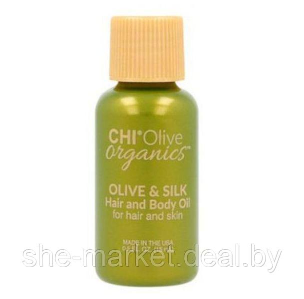 Масло оливы для волос и тела OLIVE ORGANICS Olive & Silk Hair and Body Oil, 15мл (CHI) - фото 1 - id-p108611859