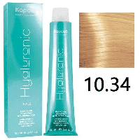 Крем-краска для волос Hyaluronic acid 10.34 Платиновый блондин золотистый медный, 100мл (Капус, Kapous)