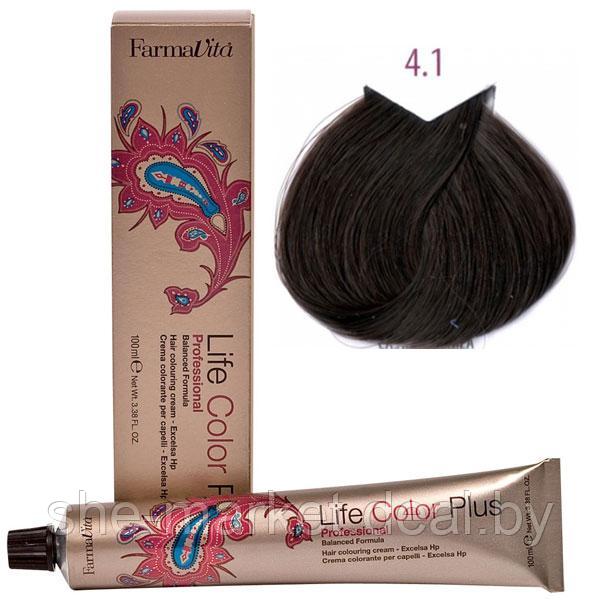 Крем-краска для волос LIFE COLOR PLUS 4,1/4С пепельный коричневый 100мл (Farmavita) - фото 1 - id-p108609392