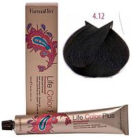 Крем-краска для волос LIFE COLOR PLUS 4,12/4MF тёмный ирисовый коричневый 100мл (Farmavita)