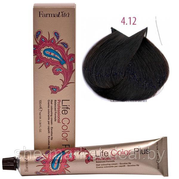 Крем-краска для волос LIFE COLOR PLUS 4,12/4MF тёмный ирисовый коричневый 100мл (Farmavita) - фото 1 - id-p108609393