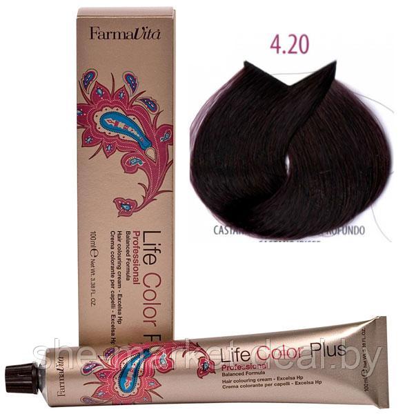 Крем-краска для волос LIFE COLOR PLUS 4,20/4I фиолетово- коричневый 100мл (Farmavita) - фото 1 - id-p108609394