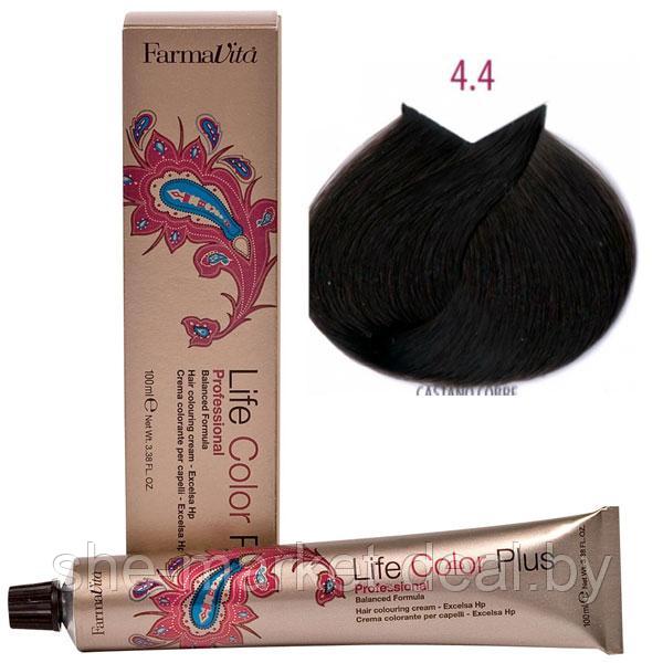 Крем-краска для волос LIFE COLOR PLUS 4,4/4R медный коричневый 100мл (Farmavita) - фото 1 - id-p108609397