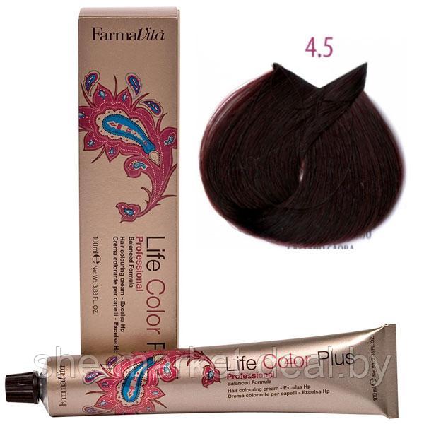 Крем-краска для волос LIFE COLOR PLUS 4,5/4RM махагоновый коричневый 100мл (Farmavita) - фото 1 - id-p108609398