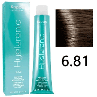 Крем-краска для волос Hyaluronic acid 6.81 Темный блондин капучино пепельный, 100мл (Капус, Kapous)