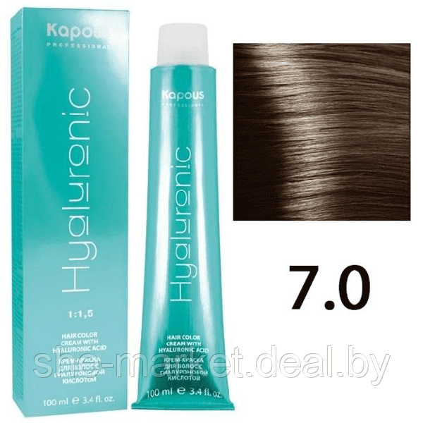 Крем-краска для волос Hyaluronic acid 7.0 Блондин, 100мл (Капус, Kapous) - фото 1 - id-p108609162