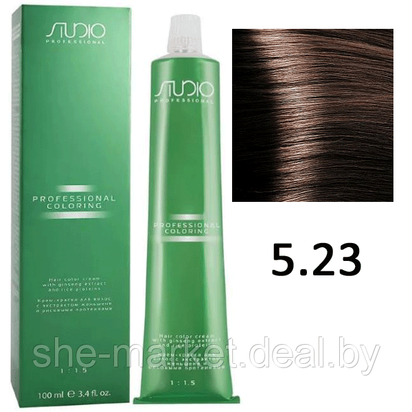 Крем-краска для волос Studio Professional Coloring 5.23 светло-коричневый бежево-перламутровый, 100мл (Капус, - фото 1 - id-p108609836