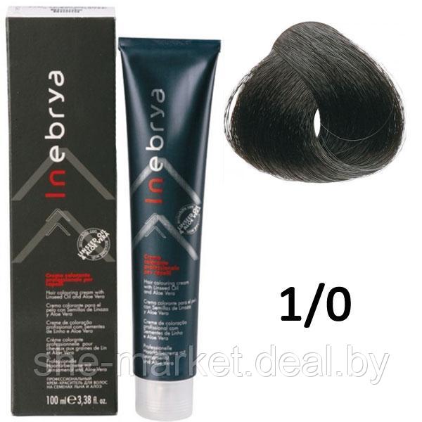 Крем краска для волос ТОН 1/0 черный, 100мл (Inebrya) - фото 1 - id-p108608374