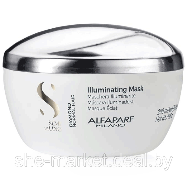 Маска придающая блеск для нормальных волос Semi Di Lino Diamond Normal Hair, 200мл (Alfaparf Milano) - фото 1 - id-p108611609