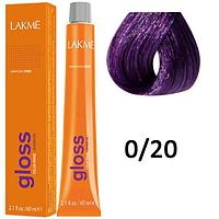 Полуперманентная краска для волос Gloss ТОН - 0/20, 60мл (Lakme)