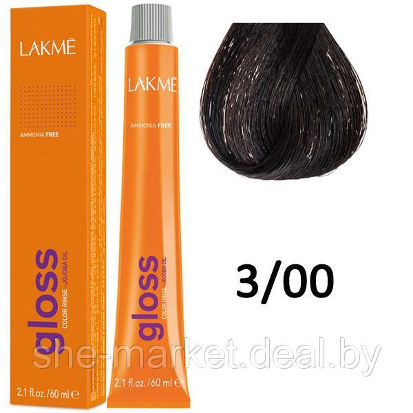 Полуперманентная краска для волос Gloss ТОН - 3/00, 60мл (Lakme) - фото 1 - id-p108613869
