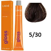 Полуперманентная краска для волос Gloss ТОН - 5/30, 60мл (Lakme)